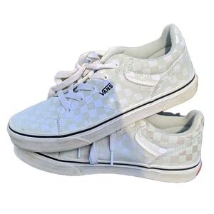 VANS Seldan Checkerboard Pale Aqua Canvas Women's Skate Shoes-Size 6